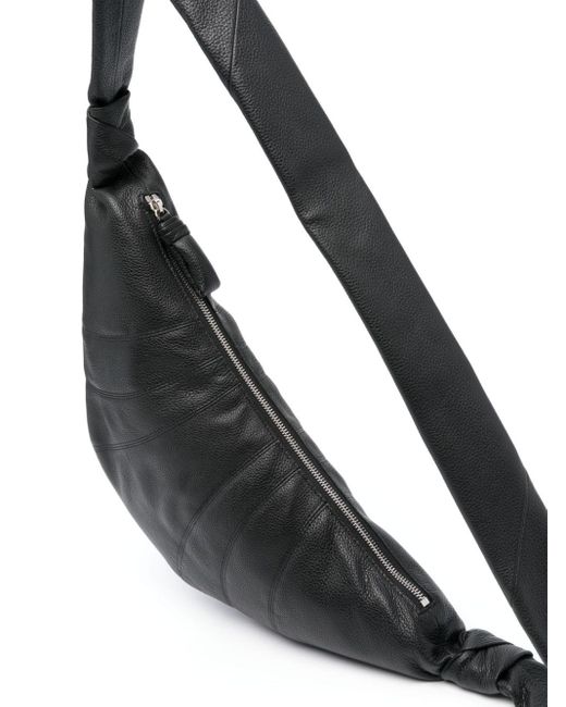 Lemaire Black Croissant Medium Leather Shoulder Bag for men