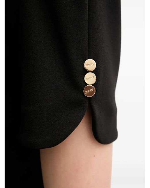 DKNY Black Button Detail Mini Dress