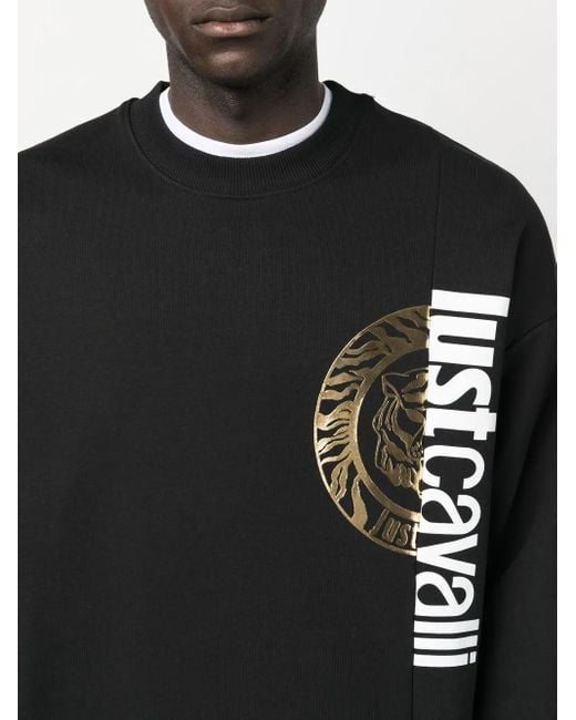 Just Cavalli Black Logo-Print Sweatshirt for men