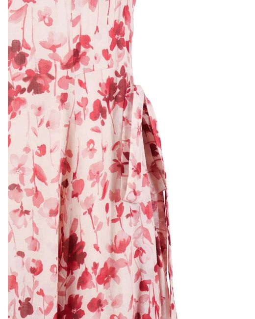 Max Mara Pink Floral Tie Dress