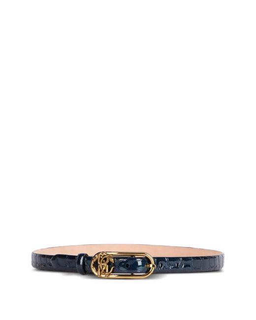 Roberto Cavalli White Croc-Effect Rc-Monogram Belt