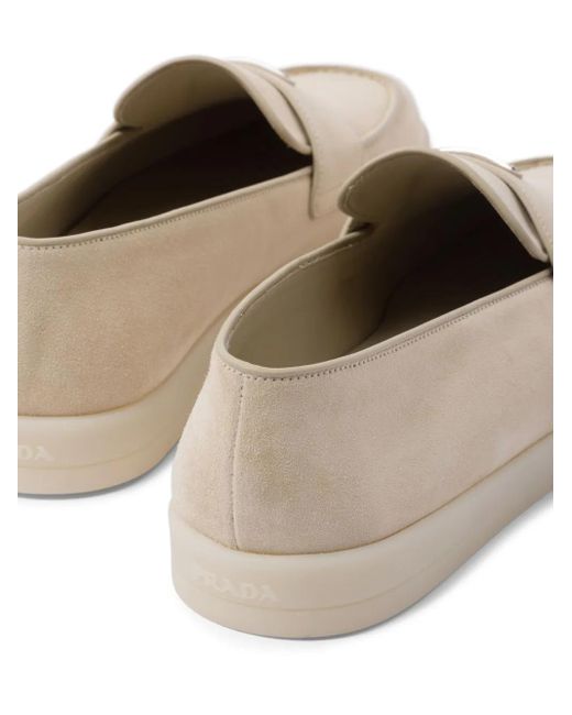 Prada Natural Suede Loafers for men