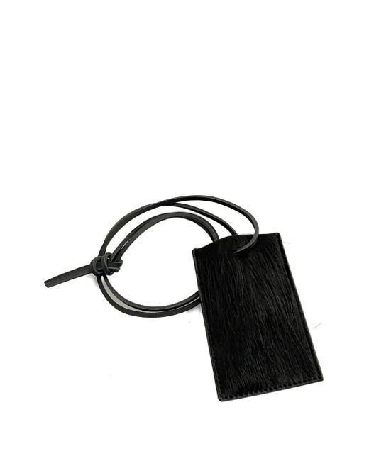 Rick Owens Black Leather-Trimmed Hair-On-Hide Keychain for men