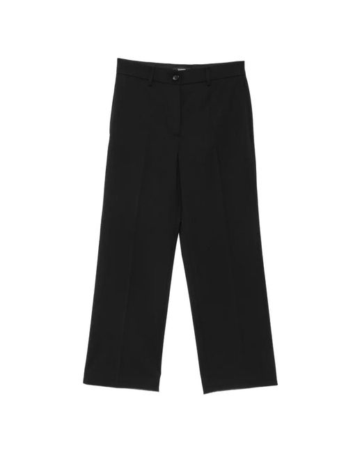 Seventy Black Pressed-Crease Tailored Trousers