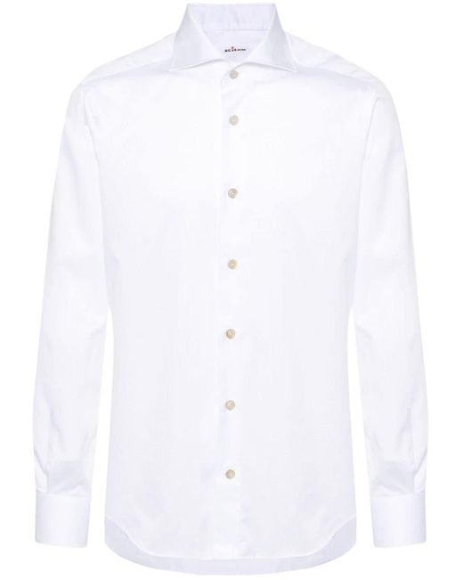 Kiton White Long-sleeve Cotton Shirt for men