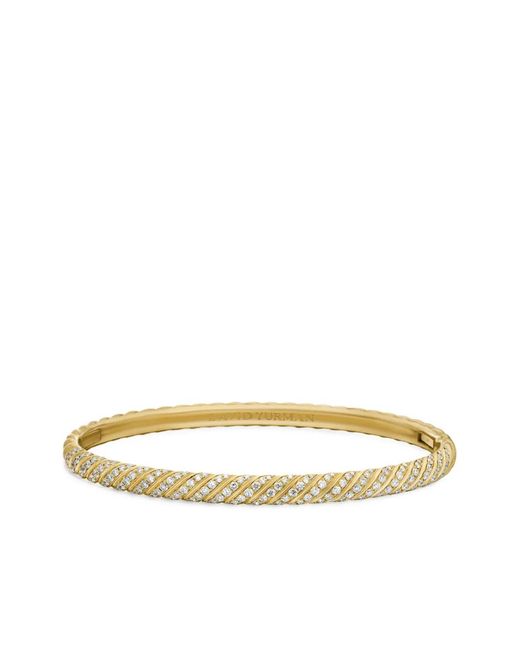 David Yurman Metallic 18Kt Sculpted Cable Bangle Diamond Bracelet (4.6Mm)