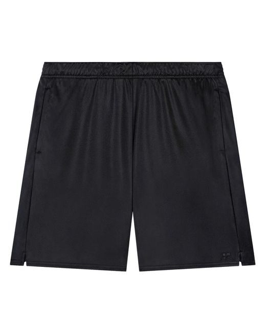 Courreges Black Jersey Track Shorts for men