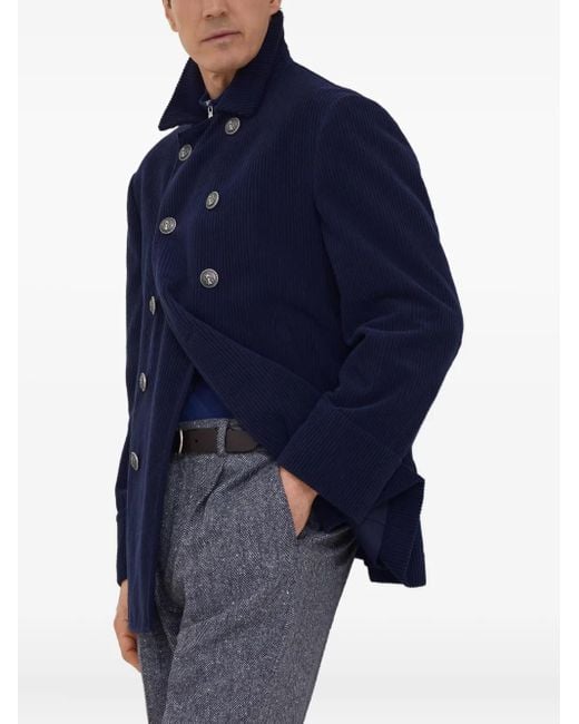 メンズ Brunello Cucinelli コーデュロイ ダブルジャケット Blue