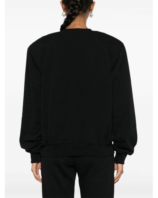 Alexandre Vauthier Black Rhinestone-embellished Sweatshirt