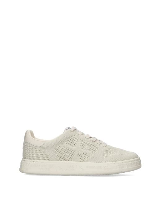 Premiata White Quinnd Mesh-Knit Sneakers