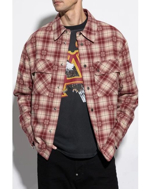 Amiri Red Insulated Shirt Jacket for men