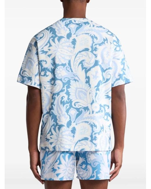 Etro Blue T-Shirt Soho for men