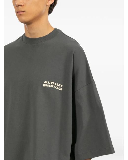 Essentials Gray T-Shirt À Logo Imprimé for men