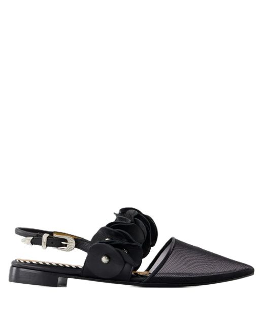 Toga Black Ballerinas aus Leder