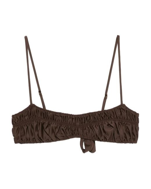 Faithfull The Brand Brown Rocio Ruched Bikini Top