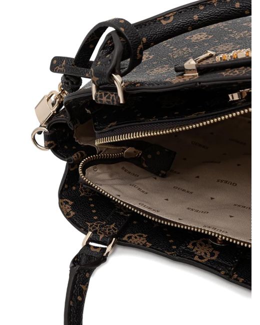 Guess Black Silia Monogram Logo-Plaque Tote Bag