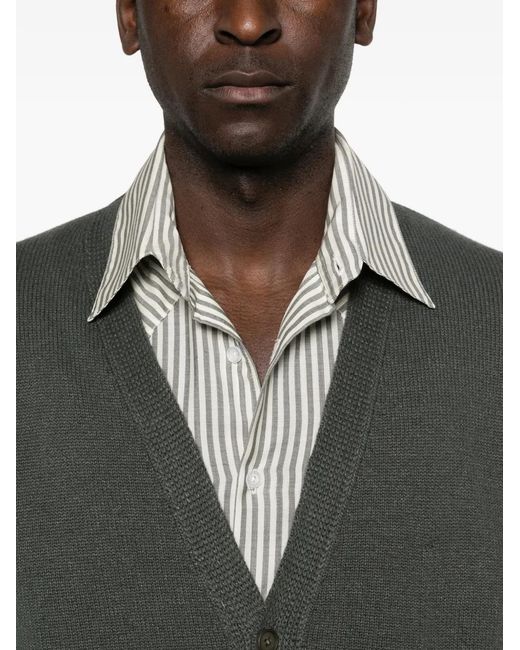 The Row Gray Button V-Neck Cardigan for men