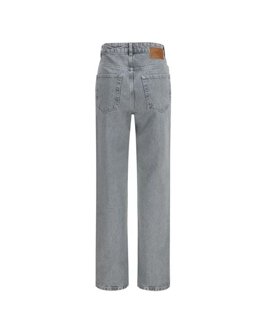 Ganni Gray Belt-Loop Jeans