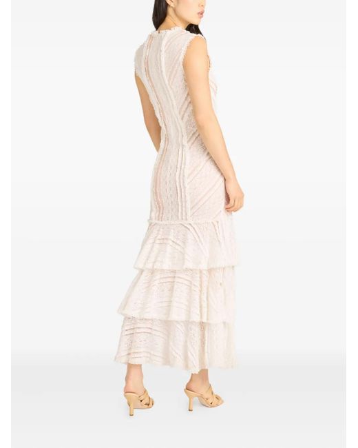 Cinq À Sept Maceio Maxi-Jurk Met Ruches in het White