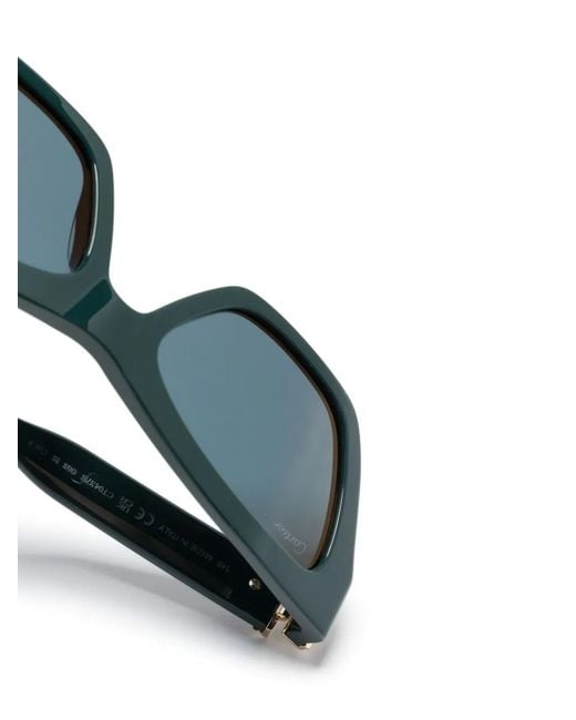 Cartier Blue Logo-Plaque Rectangle-Frame Sunglasses
