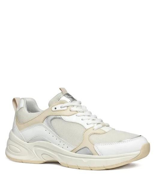 Geox White Zarvia Chunky-Platform Sneakers