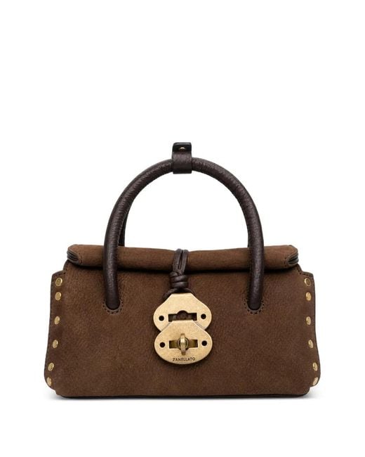 Zanellato Brown Baby Dotta Jones Studded Handbag