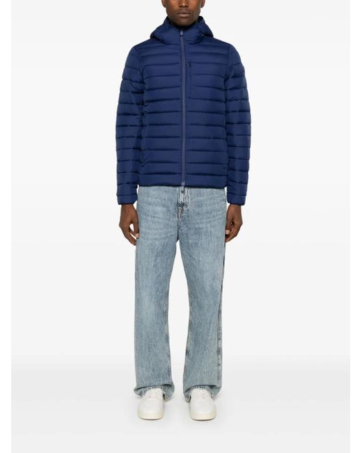 Save The Duck Blue Recycled Polyester Quilted Down Jacket for men