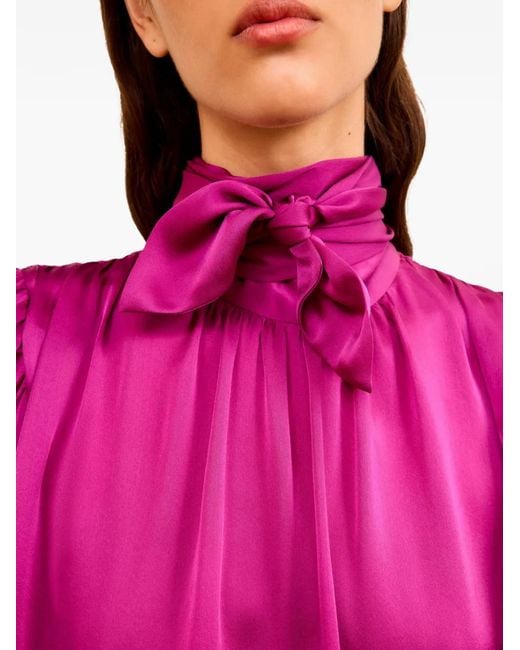 Ulla Johnson Pink Tie-Neck Blouse
