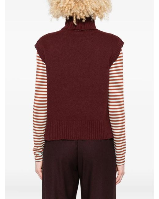 Niu Red Turtleneck Sleeveless Sweater