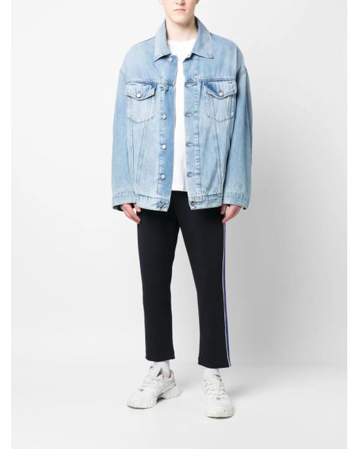 Moncler Blue Rear Logo-Patch Track Pants for men