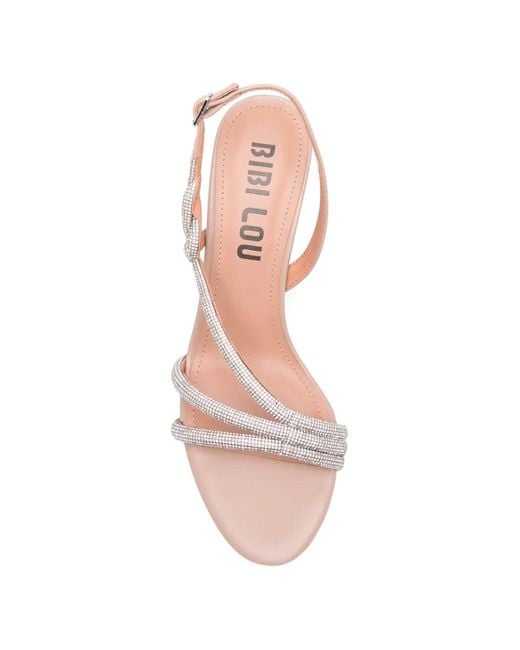 Bibi Lou Pink Embellished Strap Sandals