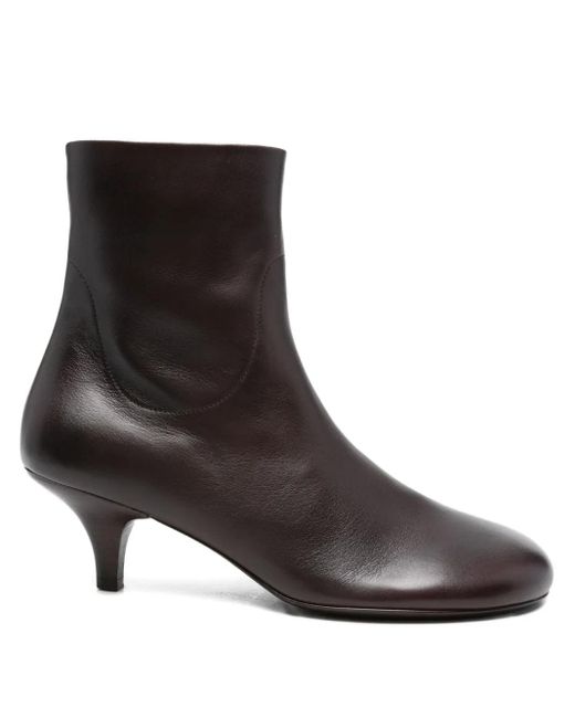Marsèll Brown Kitten-Heel Leather Ankle Boots