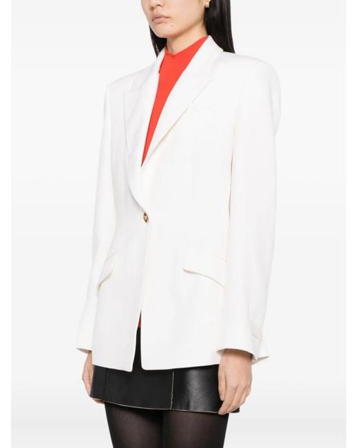 Versace White Wool Single-Breasted Blazer