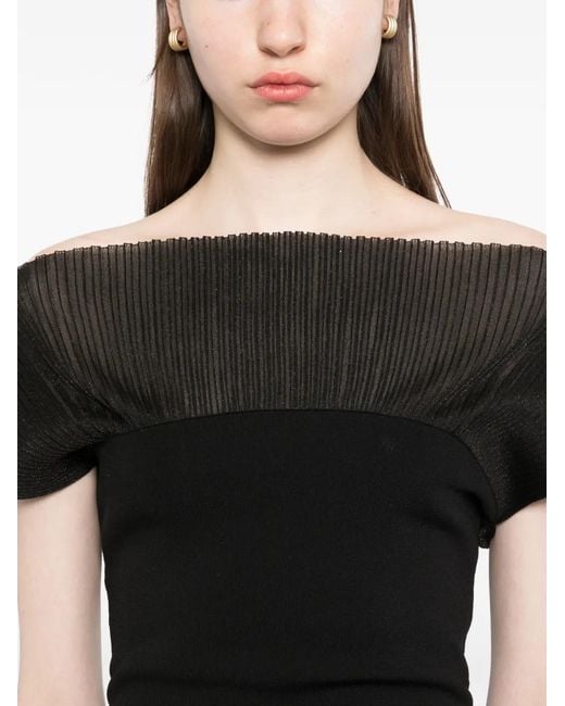 House of Dagmar Black Contrast Knitted Top