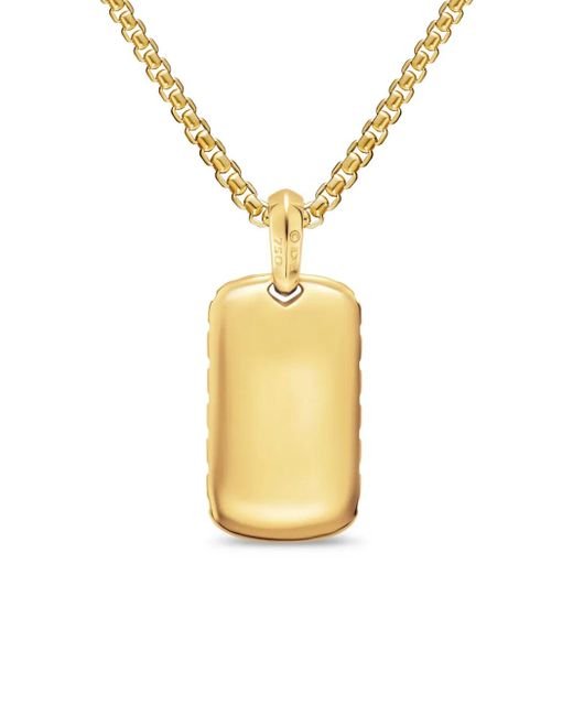 David Yurman Metallic 18Kt Chevron-Tag Tiger-Eye Pendant for men