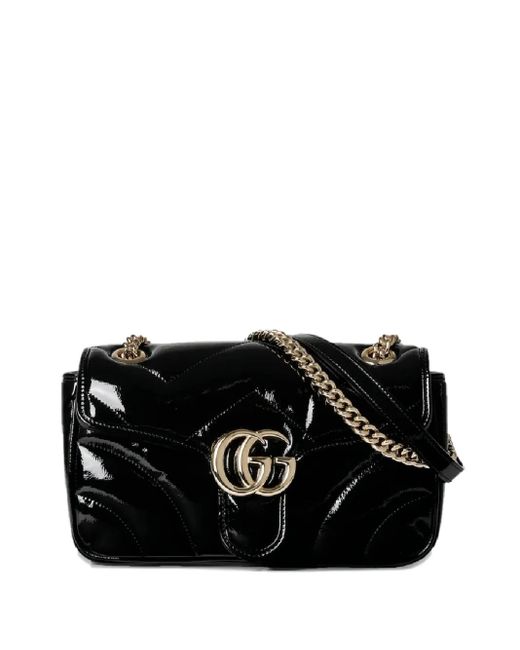 Gucci Black Small Gg Marmont Shoulder Bag