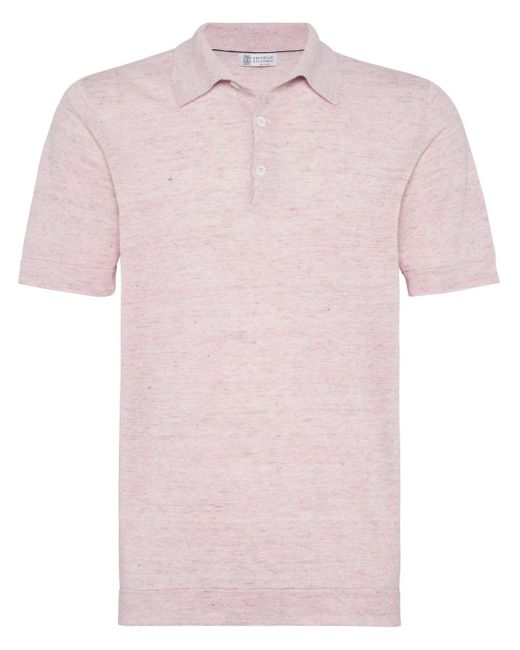 T-shirt à col nervuré Brunello Cucinelli pour homme en coloris Pink