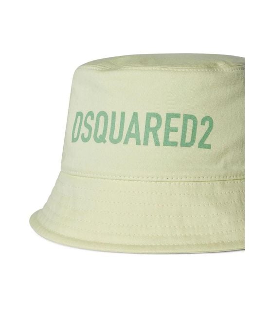 DSquared² Green Logo-Print Bucket Hat for men