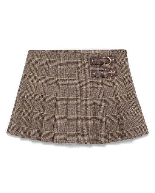 Maje Brown Short Pleated Skirt