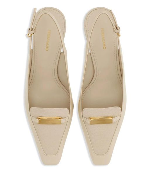 Ferragamo Natural 55Mm New Vara-Buckle Pumps