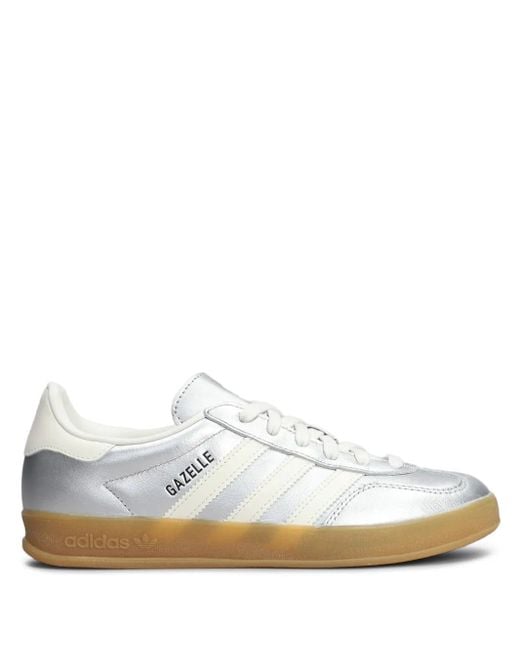Adidas White Gazelle Indoor Leather Sneakers for men