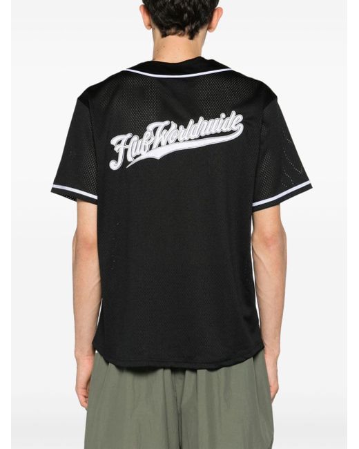 Huf Black Logo-patch Baseball Shirt for men