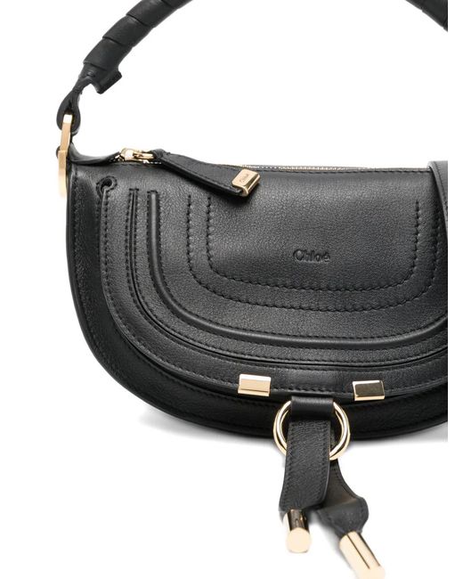 Chloé Black Chloã Marcie Leather Shoulder Bag