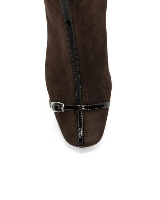 CAREL PARIS Black Buckle-Detail Ankle Boots