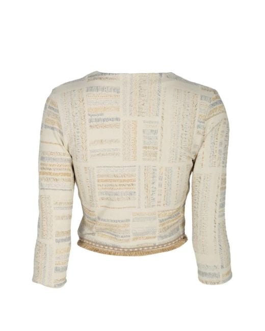 Devon Windsor Natural Fringed-Trim Jacket