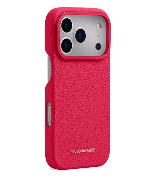 Maison De Sabre Pink Leather Iphone 17 Pro Case