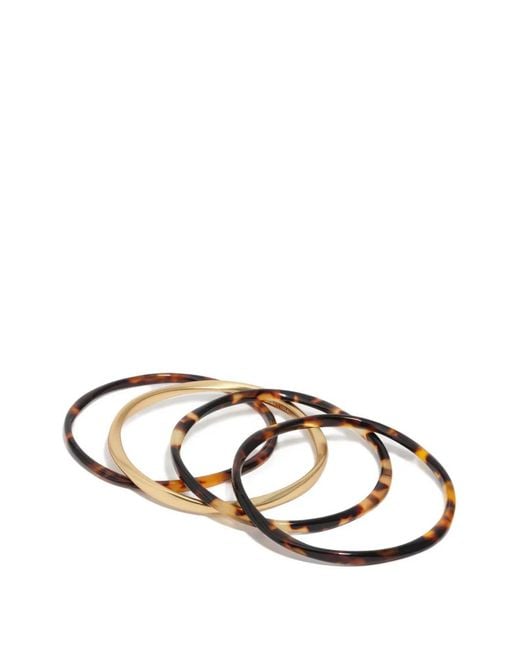 Bimba Y Lola Brown Set Of Four Bracelets With Tortoiseshell Effect And Matte Finish