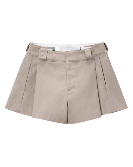 Alexander Wang Natural High-Waisted Pleated Shorts