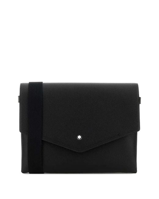 Montblanc Black Companion Pebbled Leather Cross Body Bag