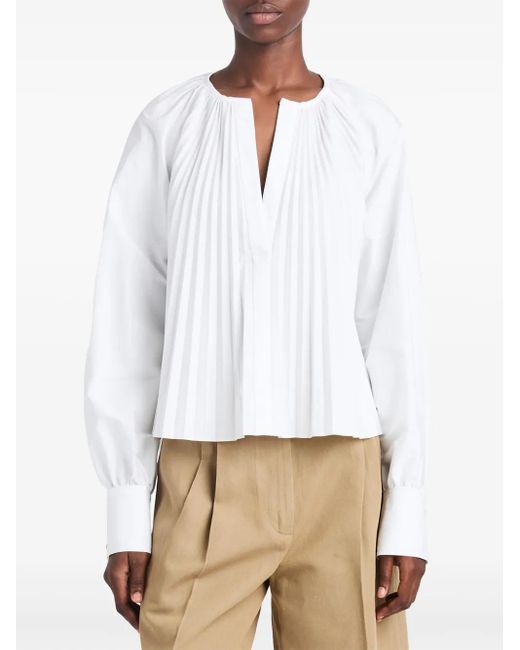Proenza Schouler White Monica Pleated Blouse